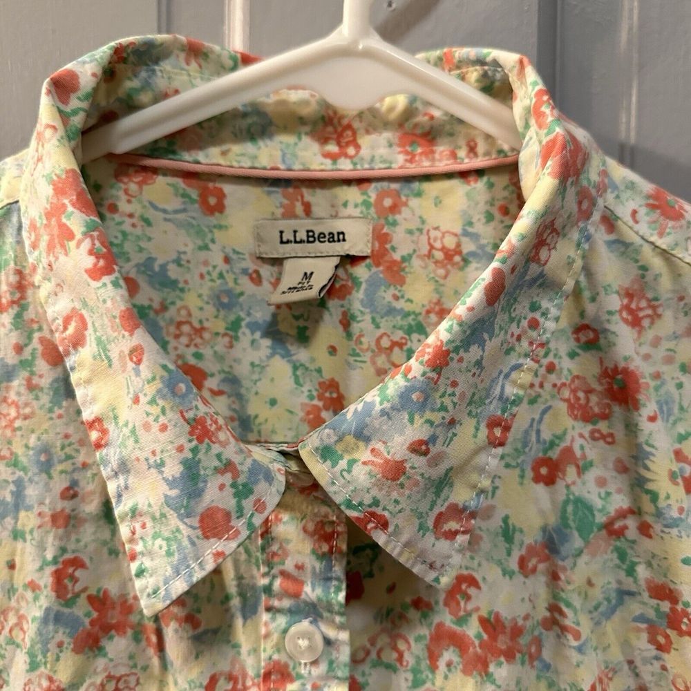 VTG L.L.Bean Shirt Woman's M Floral Cottagecore Print Y2K Retro Flowers 288651 - Picture 4 of 9